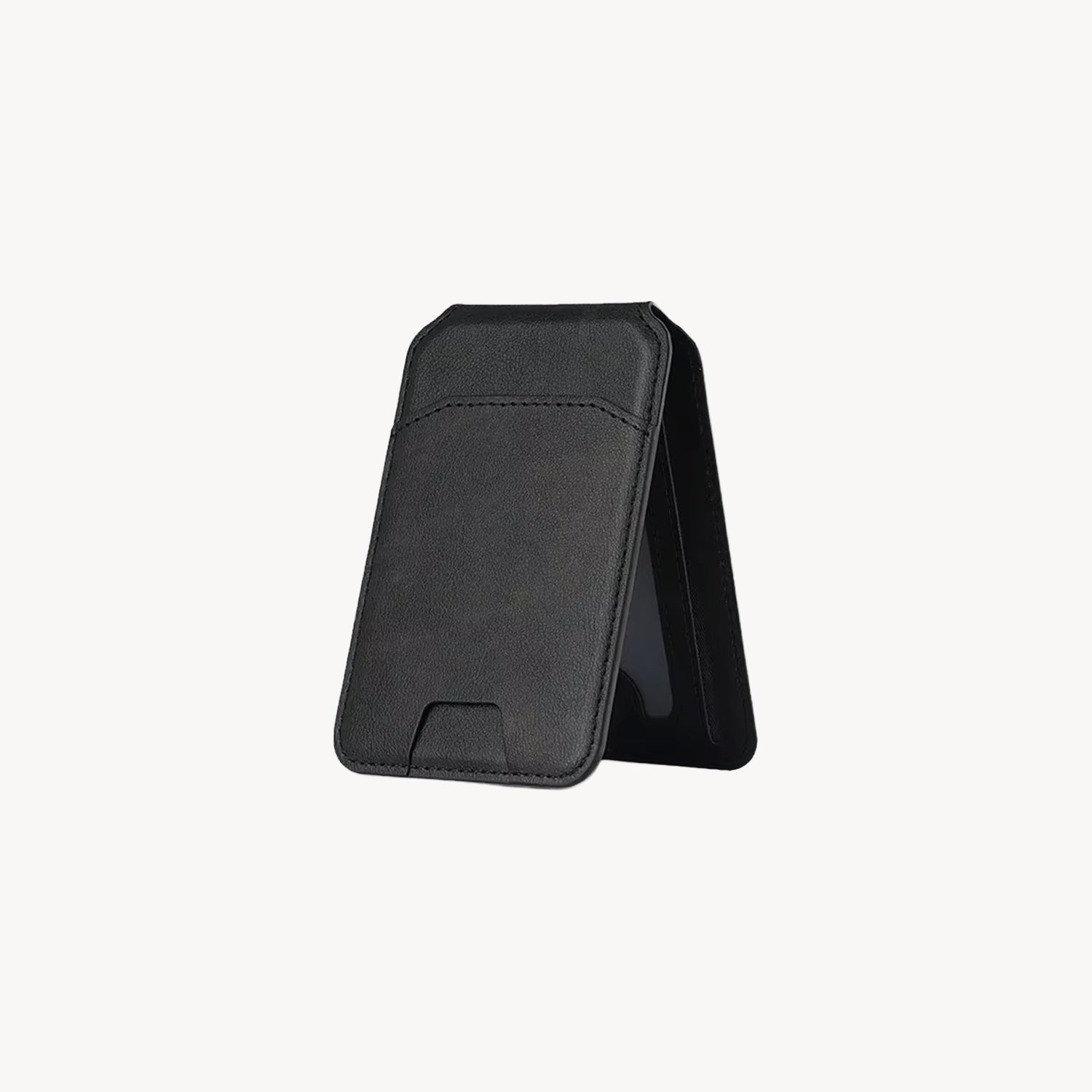 porte carte magsafe en cuir vegan noir