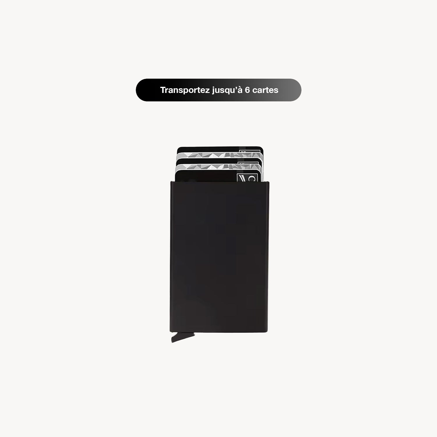 porte carte en aluminium couleur noir