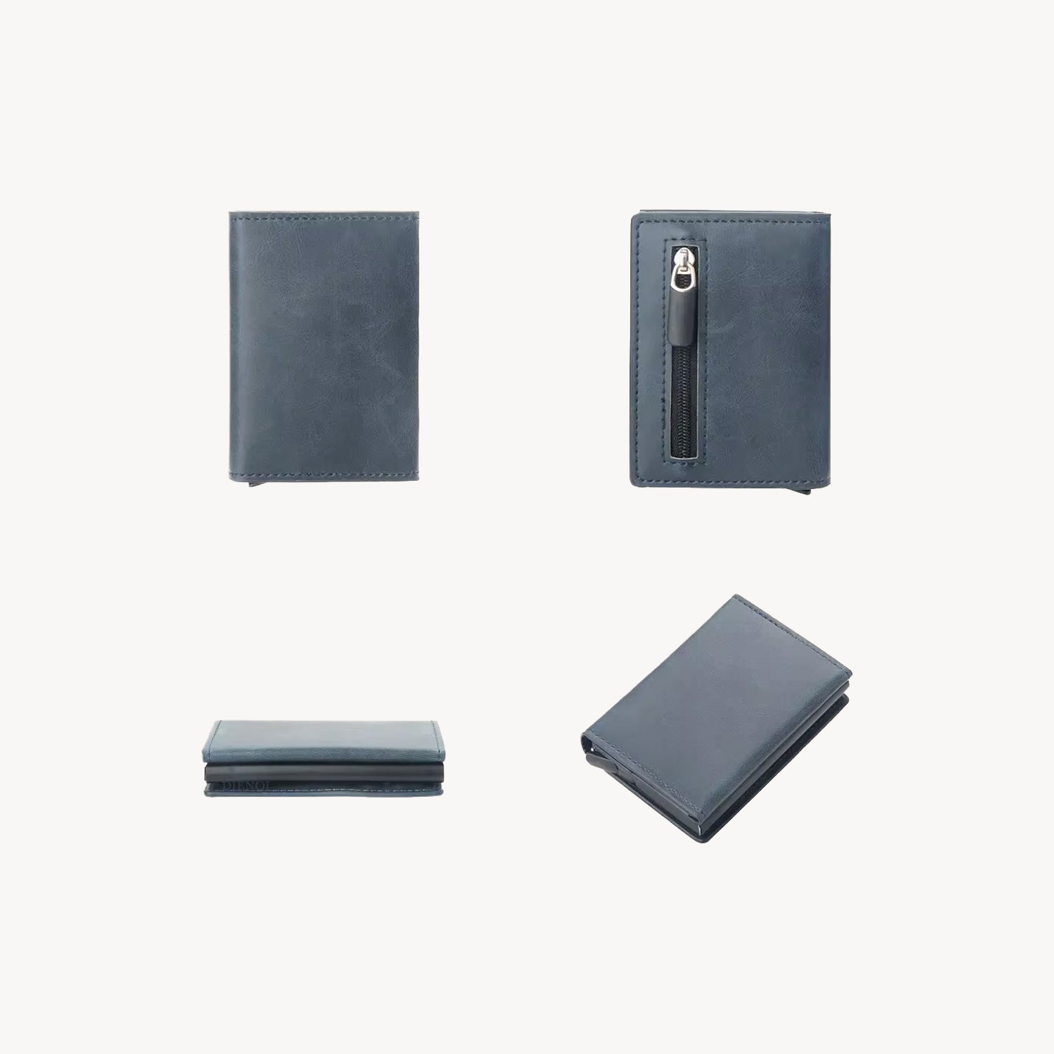 porte carte en cuir vegan anti RFID sous tous les angles
