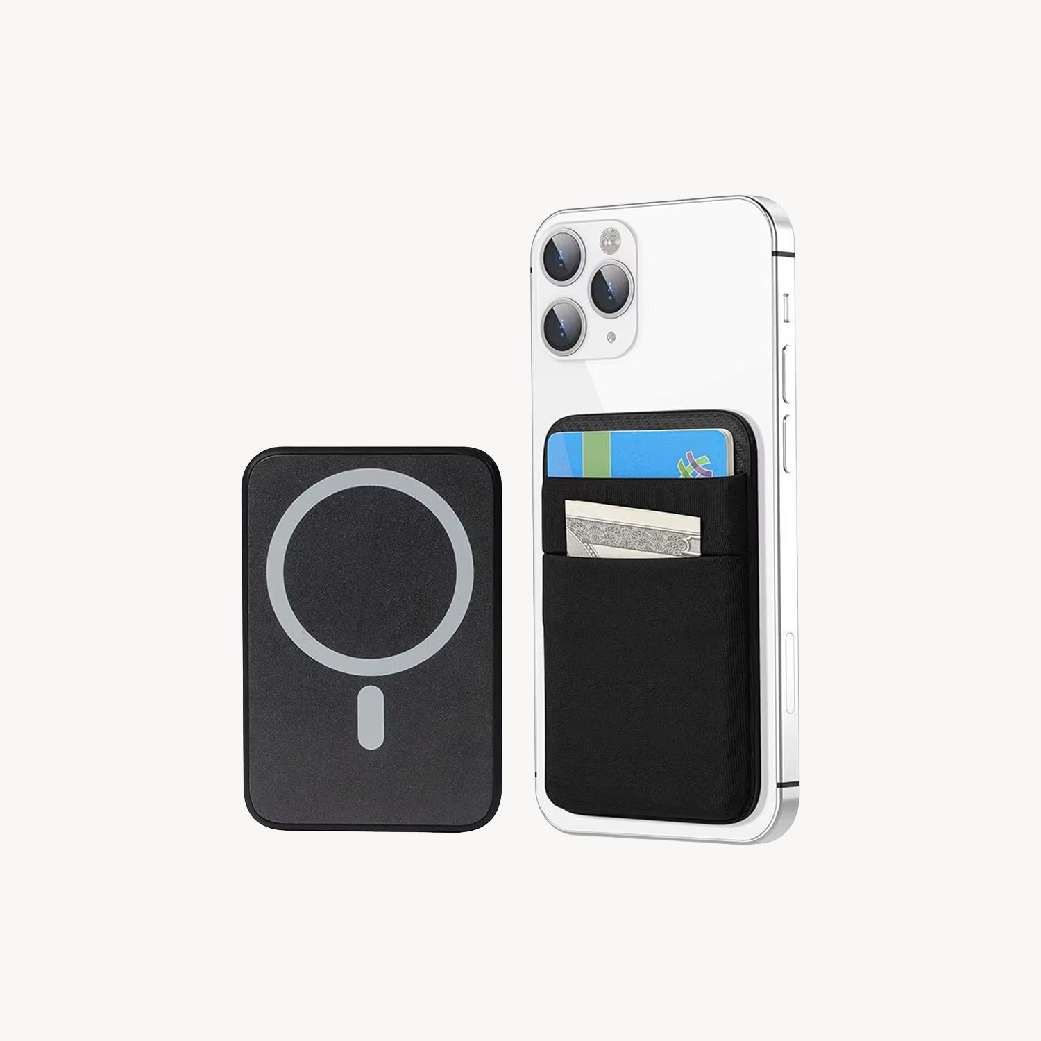 porte carte magesafe en tissu lycra noir